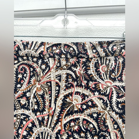 J. CREW Pencil Skirt Sz 6 Feather Paisley Print Navy Blue Multi No. 2 Office - Picture 5 of 13